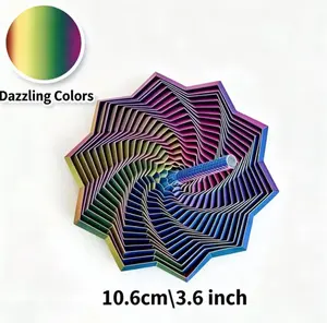 3D Printed Expanded Sensory Fidget Star, New Stress Relief Sensory Whirling Spiral with Handle, Dazzling Colors Very Satisfying Sight and Sound with Hypnotizing Visual Fidget Toy