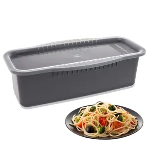 Microwave Pasta Cooker with Built In Strainer Lid and Measuring Tool for up to 4 Servings - Cook Pasta in Minutes. No-Mess Microwave Noodle Cooker.