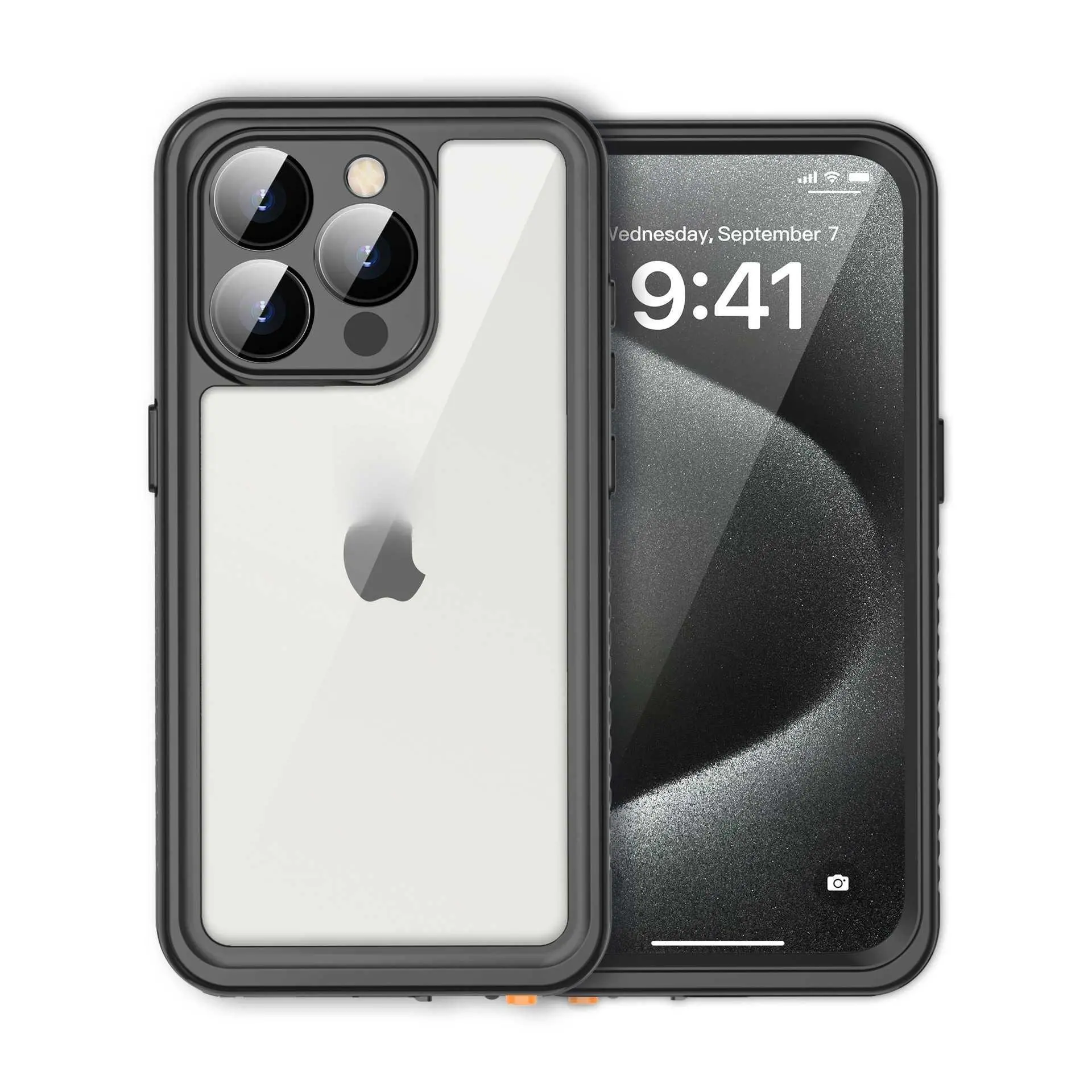For iPhone 15 Pro Max Red Pepper Waterproof Case Drop-Resistant Outdoor Diving Full Coverage Sealed Protective Cover HNB79