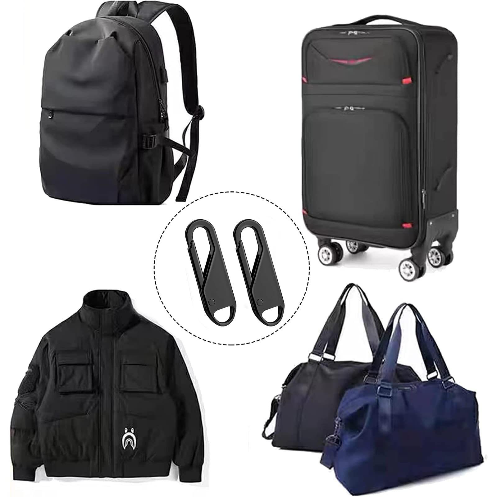 Spring Bag & Luggage Upgrade 20pcs Zipper Replacement Kit - Detachable Metal Zipper Pull Tabs for Luggage, Clothing, Backpacks, Boots, Purse (Black)