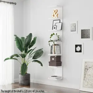 Modern floating bookshelf - Durable vinyl wall-mounted bookshelf, Wall Mount Design, suitable for books, shoes, handbags and decorations - Multi-room storage unit (home & office) - Space-saving vertical storage