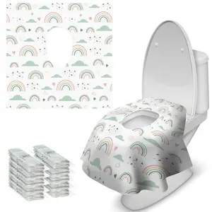 20 Pcs Toilet Seat Covers Disposable for Toddlers & Adults, Extra Large Waterproof, Portable Package for Travel, Kids Potty Training