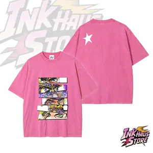 Close-up of JoJo's Bizarre Adventure Part 1 (first six parts) protagonist's eye--Short Sleeve Cotton Unisex Retro wash Tee