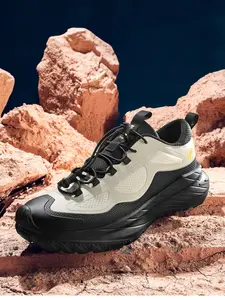 Men's Fashion Running Shoes, Breathable Mesh Colorblock Casual Sports Shoes, Lightweight Hiking Shoes, Outdoor Hiking Anti-Slip Wear-Resistant Trail Mountain Shoes, Trekking Camping Shoes