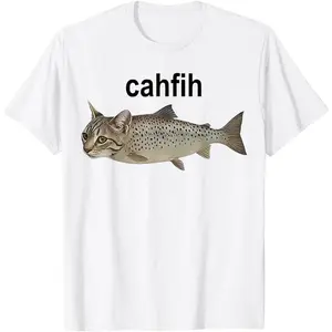 #   TikTokShopRestock  Plus Size Cahfih Misspelled Fish Meme T-Shirt