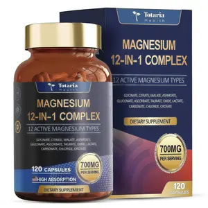 12-in-1 Magnesium 700mg | Full-Spectrum Mineral Blend for Active Lifestyles & Daily Balance | Easy-to-Swallow Vegan Caps