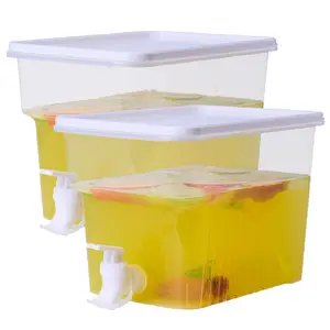 2 Pack 1.3 Gallon beverage dispenser, Leak-proof Plastic Beverage Drink Dispenser Refrigerator Iced Juice Lemonade Dispenser Water Dispenser for Party Cover Jug Kitchen Utensils Pour Tea