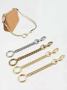2pcs gold and silver metal wallet chain strap extension accessory pendants, extended crossbody bag shoulder straps，pursepurse extender bag extender ，Small bag chain extension accessories, small hardware chains