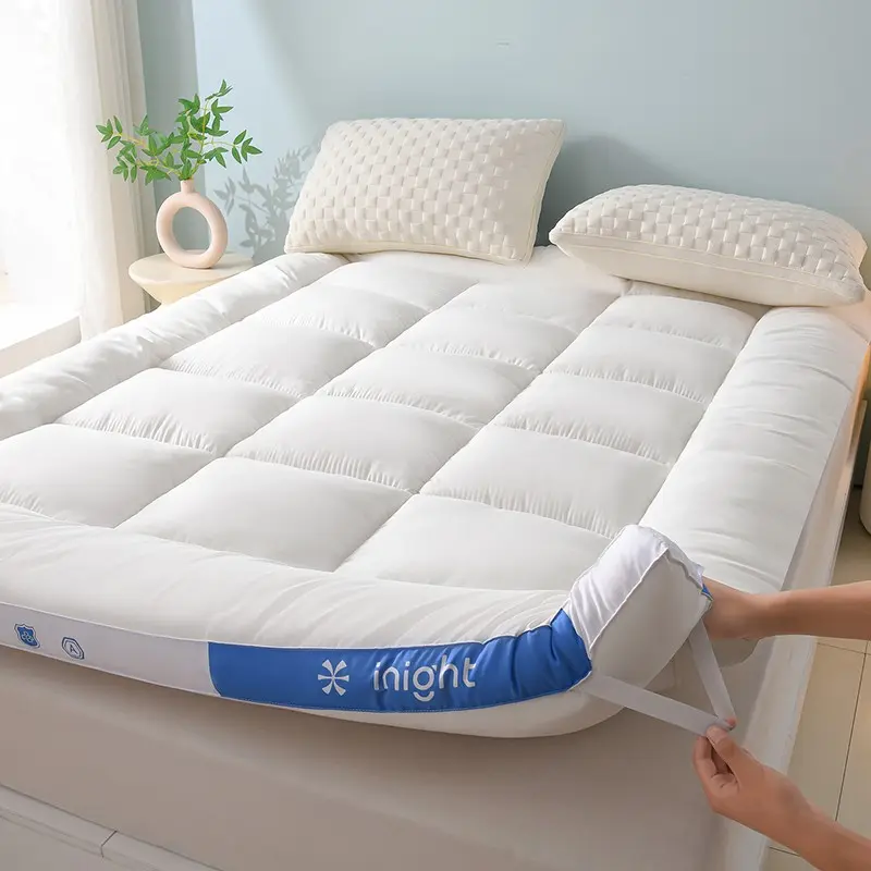 Luxury Thick Mattress Pad, Ultra Soft Cooling Topper, Breathable Quilted Cover, Foldable, Versatile Use, Foldable Design, Back Relaxation, Suitable for Bedroom, Dormitory, Car Hotel, Camping Tent