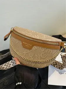 Women's Plain Color Shoulder Bag with Chain Decoration, Commuter Crossbody Bag for Daily Use, Stylish and Practical Handbag