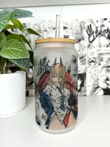 Power Glass Cup With Straw