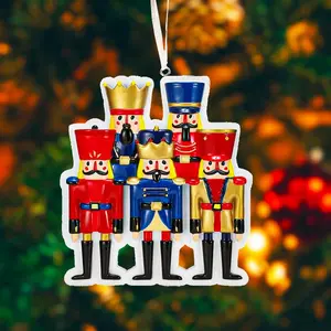 Family of 5 Nutcracker Ornament | Personalized Name Ornament | Handwritten Custom Design | Holiday Mantel Decoration