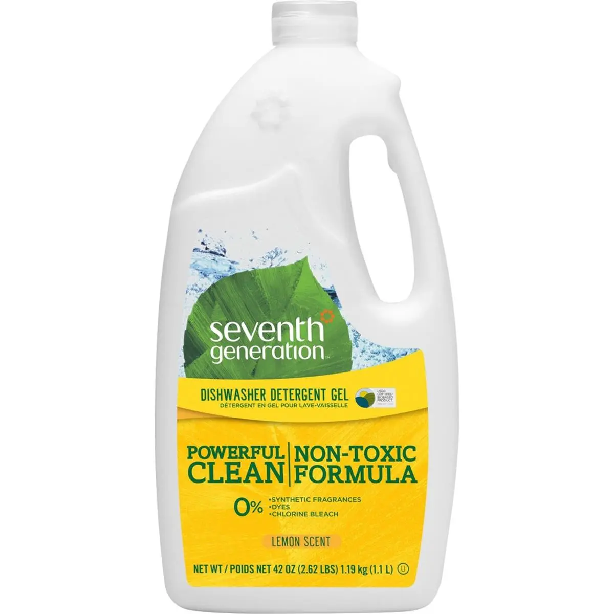 212 MAIN Plant-Based Lemon-Scented Dishwasher Cleaner Gel - 0.33gal, Gluten-Free, Chlorine-Free, Kosher Household Home Use Supply in Recycled Bottles for Eco-Conscious Users