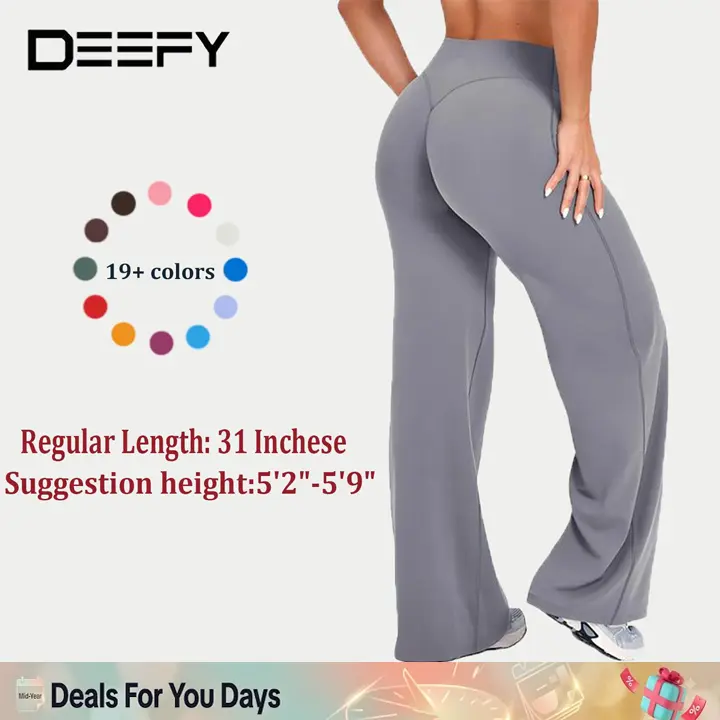 DEEFY SoftMotion Straight Leg Bottoms 30.5" & 31.5" Inseam Fitness Gymwear Women Workout Breathable Light Thin Sportswear Gym Outdoor Sports Yoga Pants Wide Sweatpants Solid Color Joggers