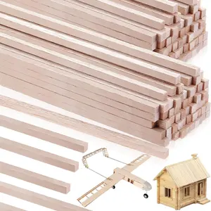 Timtin 30 Pieces 1/4" X 12" Balsa Wood Sticks Square Wooden Dowels Wood Square Dowel Rods Long Hardwood Craft Sticks for Crafts, DIY Projects Models Making Miniature Architectural Supplies