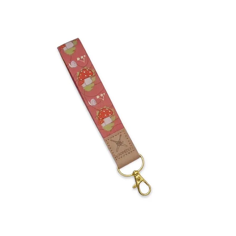 Mushroom Pattern Wristlet Keychain | Compatible with the Loop Lock