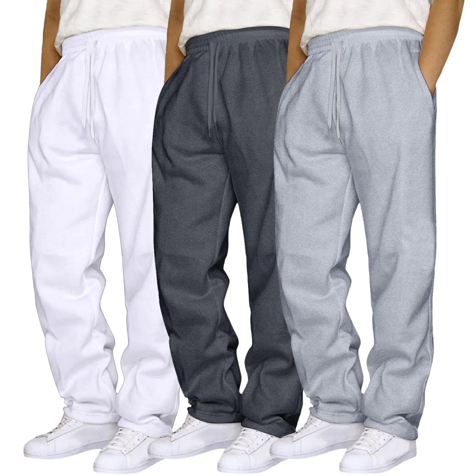 Mens 3 Pack Sweatpants Baggy Running Sports Pants Loose Casual Trousers Elastic Waist Drawstring Jogger Sweatpants Menswear Cargo Mens 3 Pack Sweatpants Baggy Running Sports Pants Loose Casual Trousers Elastic Waist Drawstring Jogger Sweatpants Menswear Cargo