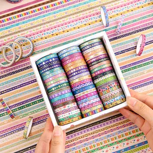 60-Roll Ultra-Thin Festive Washi Tape Set – Vibrant Colors & Half Gold Foil Decorative Tapes for Scrapbooking, Journaling, Gift Wrapping, Party Decor, Creative Uses, Creative DIY Crafts, and DIY Projects