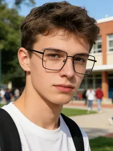 High-Quality Men's Vintage Metal Casual Rectangular Glasses, Lightweight Durable, Perfect for Campus Office Daily Wear