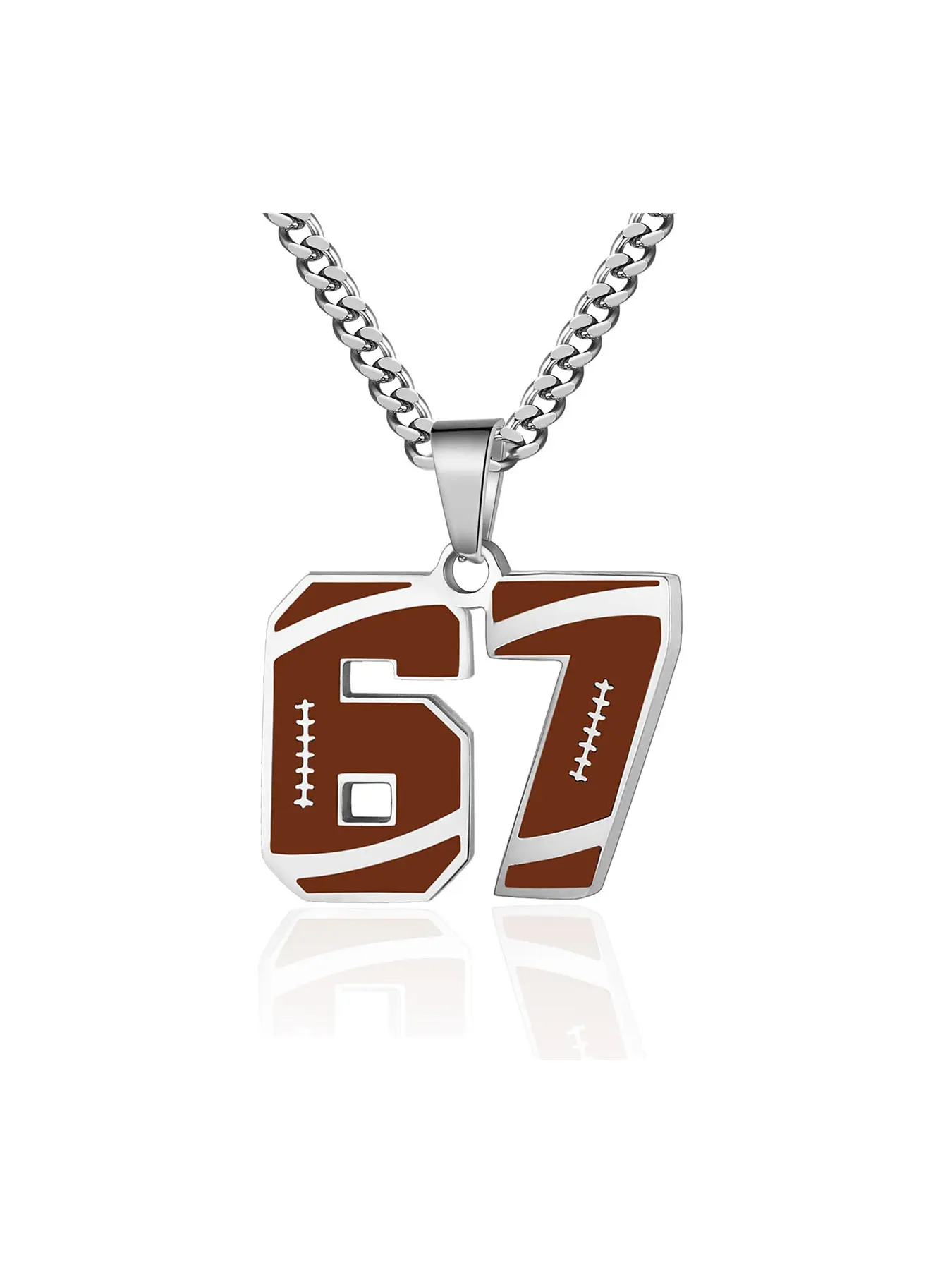 Men's Personalized Jersey Number Necklace, Stainless Steel Sports Pendant Chain, Inspirational Jewelry for Baseball/basketball/football Teams