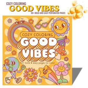 Cozy Coloring Good Vibes Coloring Book – 50+ Bold & Easy Pages, Stress Relief Coloring Book for Adults, Relaxation & Mindfulness