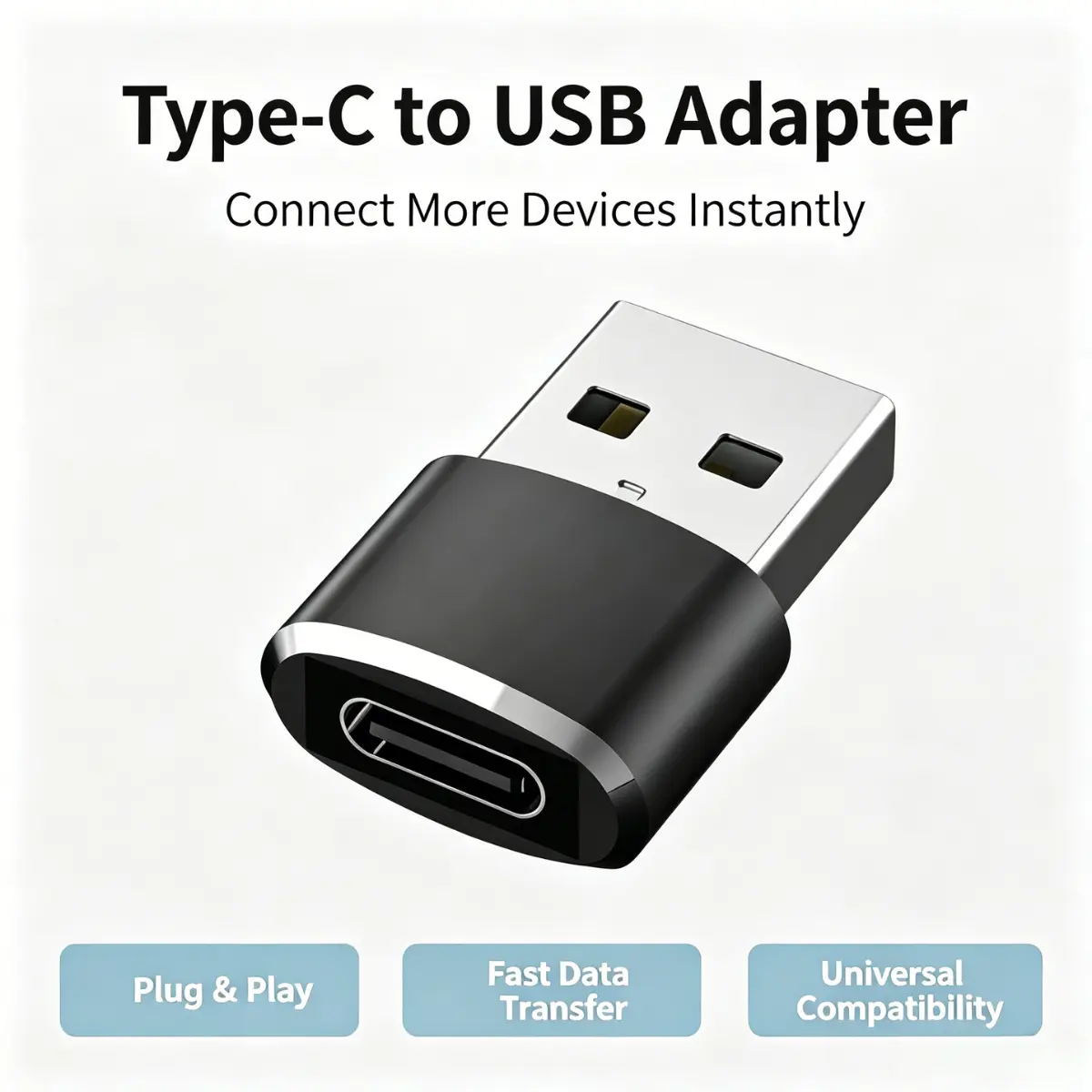 3 Pack Type C to USB PD Fast Charging Adapter Plug & Play Data Transfer Converter Compatible with iPad Pro iPhone Laptops Type-C Charging Cables