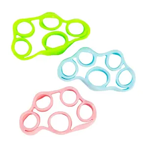 3" Bright Green, Blue & Pink Finger Stretcher Rubber Fidget Toys - 12 Pc.