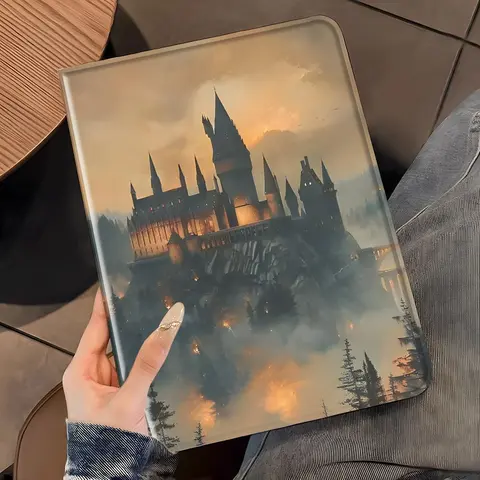 Hogwarts Castle Pattern Tablet Case, Durable Tablet Casing, Full Body Shockproof Tablet Protective Cover with Pen Slot, Tablet Accessories Compatible with iPad, Ipad Covers (Case Only)