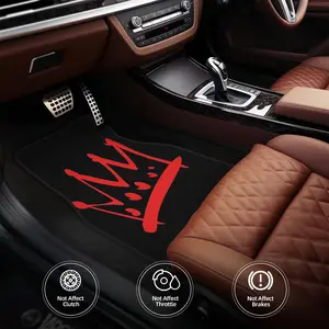 4pcs set of Graffiti Crown Car Mats, Durable, Suitable for Various Car Models, Ideal Gift, Car Interior Accessory, Car Accessories, Interior Decoration Mats, Fun Design, Wear-resistant Mats, Easy-to-clean Mats, Non-slip Mats