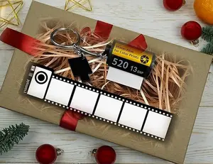 memory film roll keychain, double-sided, customizable keychain