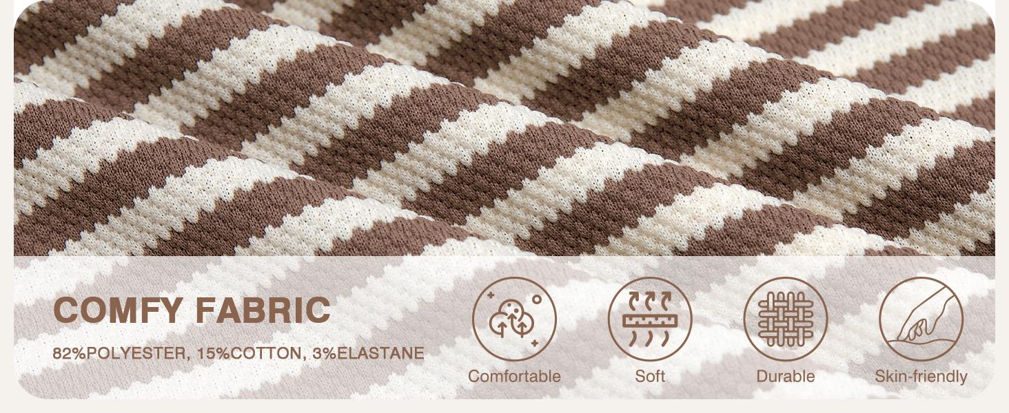 Tankaneo Womens Puff Sleeve Striped Tshirts Summer Oversized Color Block V Neck Tops Trendy Casual Loose Blouse Shirts Womenswear