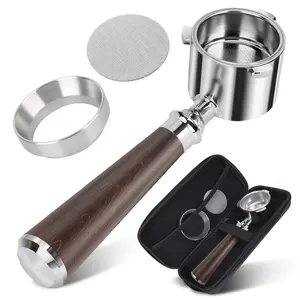 51mm Bottomless Portafilter with Dosing Funnel & Puck Screen Set, Fits De Longhi La Specialista Machines, Includes Stainless Steel Basket