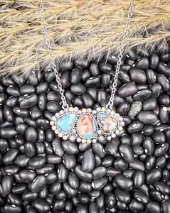 Solana Western Stone Drop Trio Necklace
