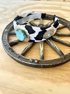 Turquoise Cow print western Headband Turquoise Cow print western Headband