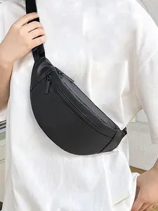 Men's Sporty Minimalist Sling Bag & Belt Bag, Trendy Large Capacity Chest Bag & Fanny Pack, Chic Versatile Sling Bag for Daily Outdoor Activities, Zipper Bum Bag