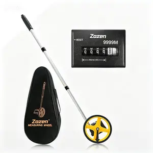 **New Title:** Metric Measuring Wheel with Telescopic Handle, Rolling Distance Measure in Meters Up to 9,999m, One Key Reset with Starting Point Arrow, Portable Measuring Tool with Carrying Bag for Surveying and Construction
