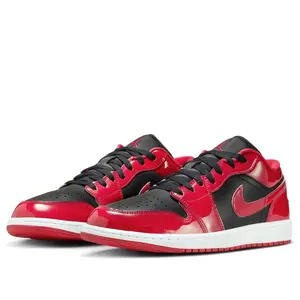 Jordan 1 Low SE Patent Varsity Red Black Men's HV4089-006 & GS HV4396-006 New