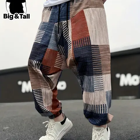 Plus Size Men's Casual Clothing, Relaxed Fit Clothes, Comfortable and Stylish Everyday Wear, Perfect for Relaxation and Leisure Activities, Pants, All Season Trousers