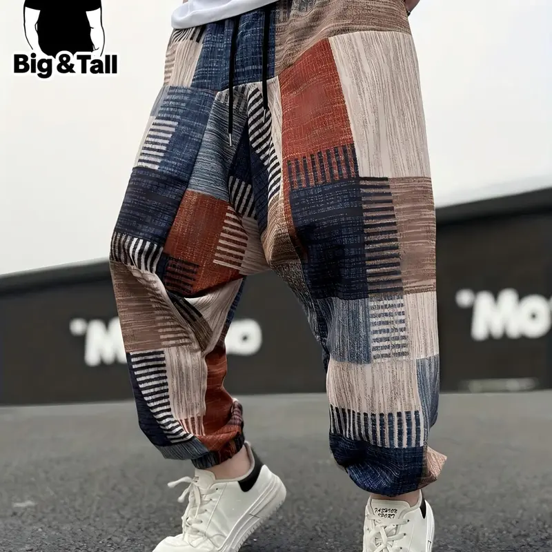 Plus Size Men's Casual Clothing, Relaxed Fit Clothes, Comfortable and Stylish Everyday Wear, Perfect for Relaxation and Leisure Activities, Pants, All Season Trousers