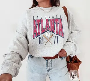 Vintage Atlanta Baseball Sweatshirt Atlanta Baseball Fan Shirt ATL Baseball Retro Georgia Sports Crewneck ATL Gameday Shirt