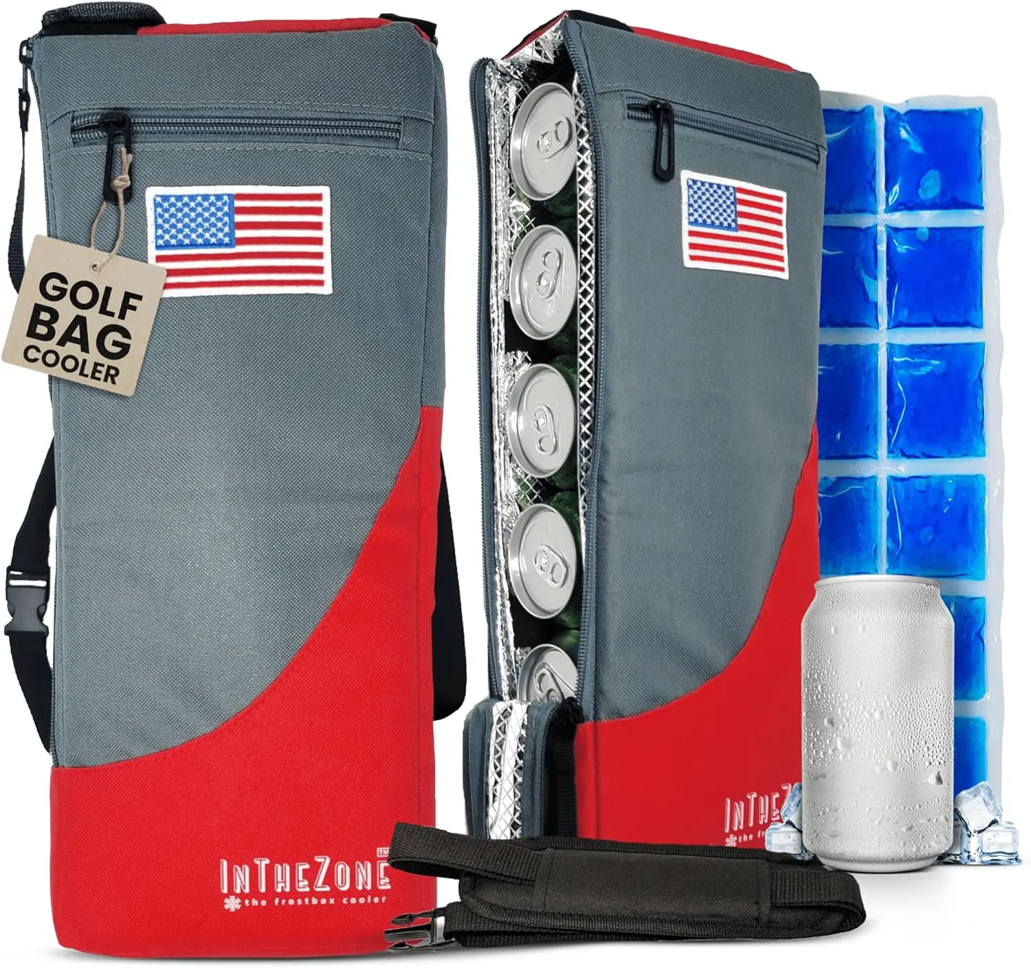 Frostbox Golf Bag Cooler with Ice Pack | Insulated 6-Can Beer Sleeve | Stays Cold for Hours Discreet Hidden Design - Fits in Golf Bag InTheZone