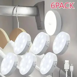USB Rechargeable LED Under Cabinet Light, Motion Sensor LED Light, Adjustable Brightness Magnetic Mount LED Light for Closets, Stairs & Bedrooms