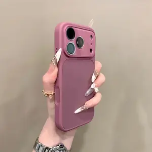 Minimalist Skin Feel Large Window Case | iPhone 13-17 Pro Max Shockproof Cover