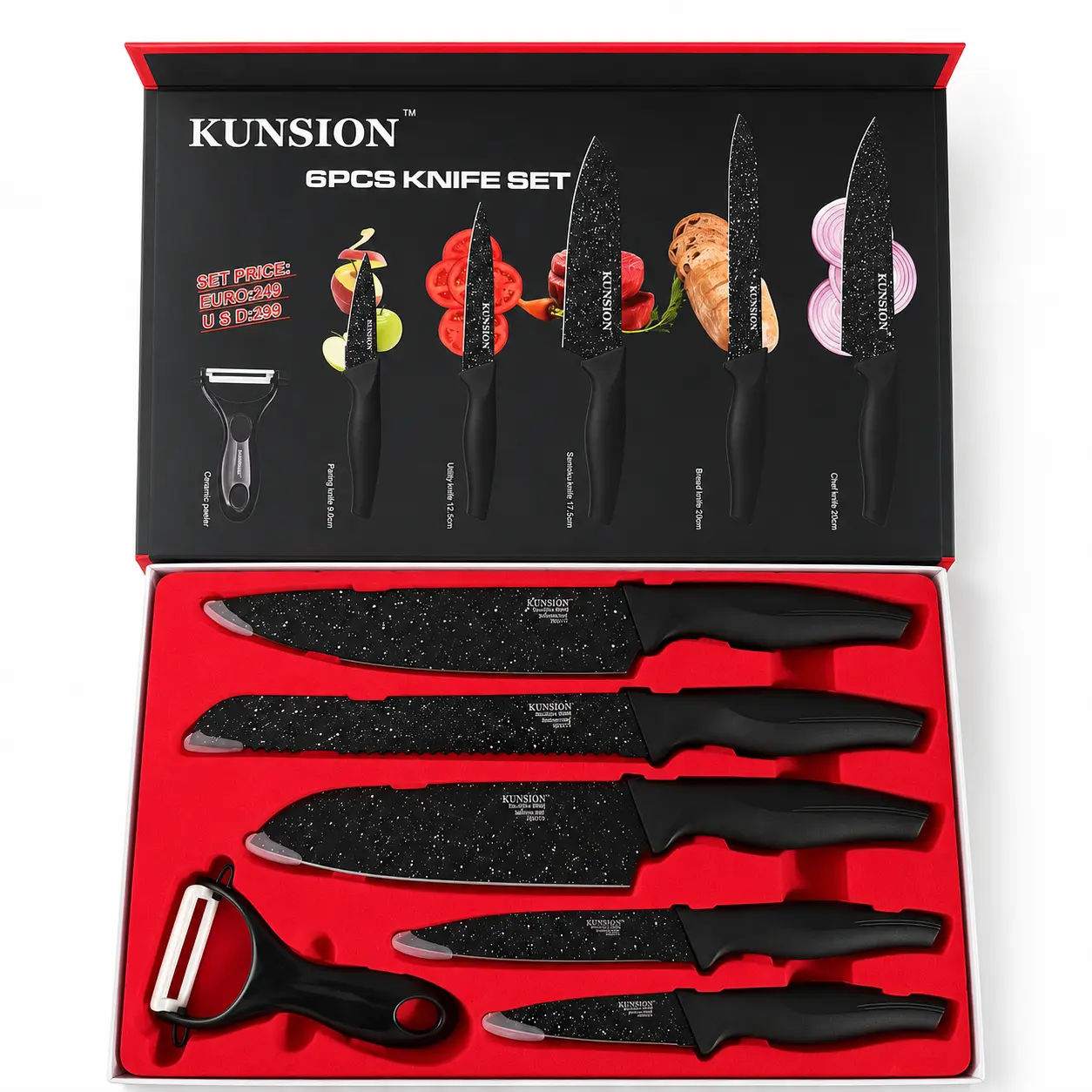 KUNSION 6 PC Knife Set