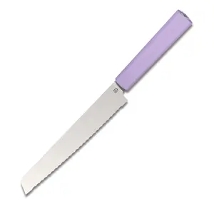Butterfork Purest 8” Bread Knife, AR-RPM9 Stainless Steel, Replaceable ABS Handle, Mist Violet