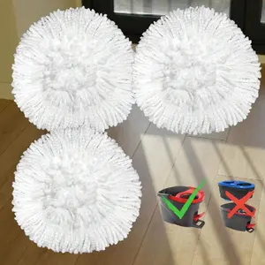 3 Pack Mop Head Replacement Compatible With O Cedar Triangle Swivel Mops,Spin Mop Replacement Head 100% Microfiber,Deep Cleaning, Compatible With O Cedar Mops(White)