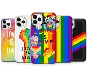 5 Styles Rainbow Pride LGBTQ+ Phone Case for iPhone 17 Air 16 15 14 13 12 11 Pro Max & Samsung S25 S24 S23, Love Is Love Rainbow Flag Tough Protective Phone Cover, Pride Month Gift