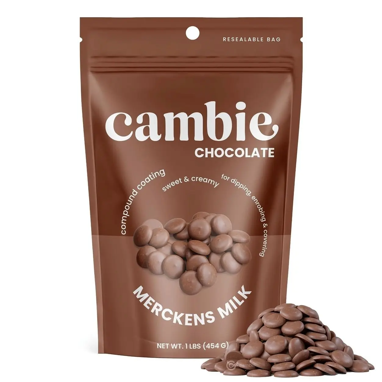 Merckens Milk Melting Chocolate - 1 Pound of Premium Quality Milk Candy Melts to make Dubai Chocolate Bar, Cake Pops, Cocoa Bombs, & Homemade Desserts