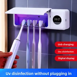 Home Bathroom Toothbrush Disinfectant USB Charging Intelligent Digital Display Ultraviolet Sterilizer