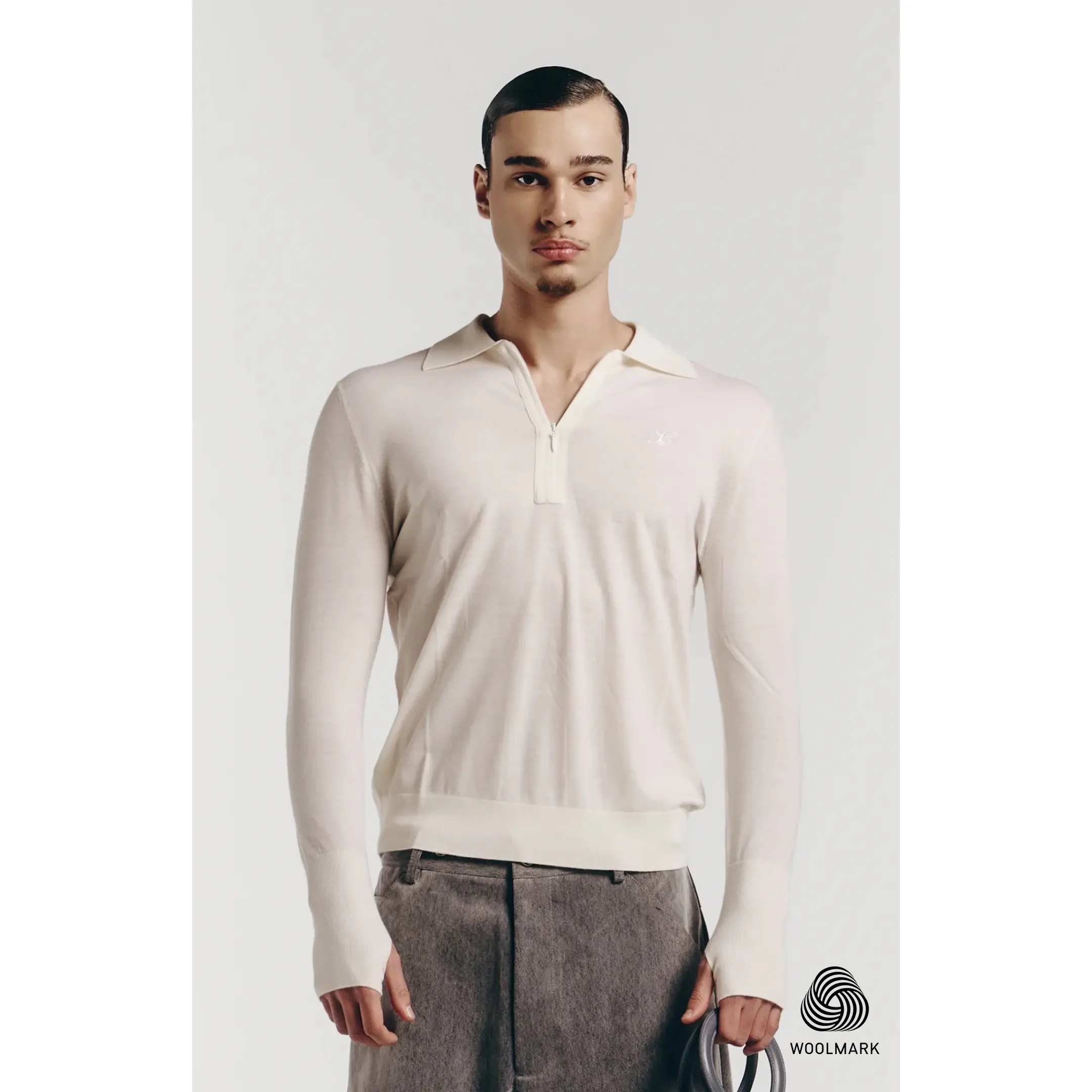 Merino Polo in Custard